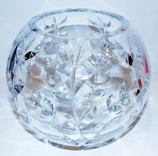 EXQUISITE TIFFANY & CO CRYSTAL FLORAL VINE JOSEF REIDEL 6 5/8" ROSE BOWL VASE