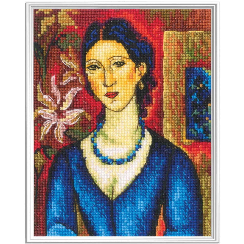 RTO counted cross stitch kit ""Revelation of Color, lady in blue"", 10x13cm
