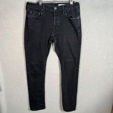 AllSaints Rex Slim Fit Mens Jeans Size 30 x 32 Black Denim