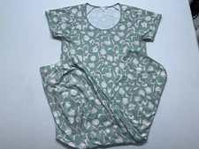 LAKE Sleepwear Set Womens Size Medium Floral Print Pima Cotton Sleep Lounge PJ’S