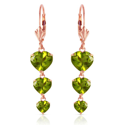 14K. MASSIVER GOLD KRONLEUCHTER OHRRING MIT PERIDOTEN