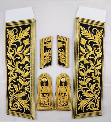 Cambodia Deputy Prime Minister Shoulder Boards Epaulet Collar Tabs Sleeve Cuffs