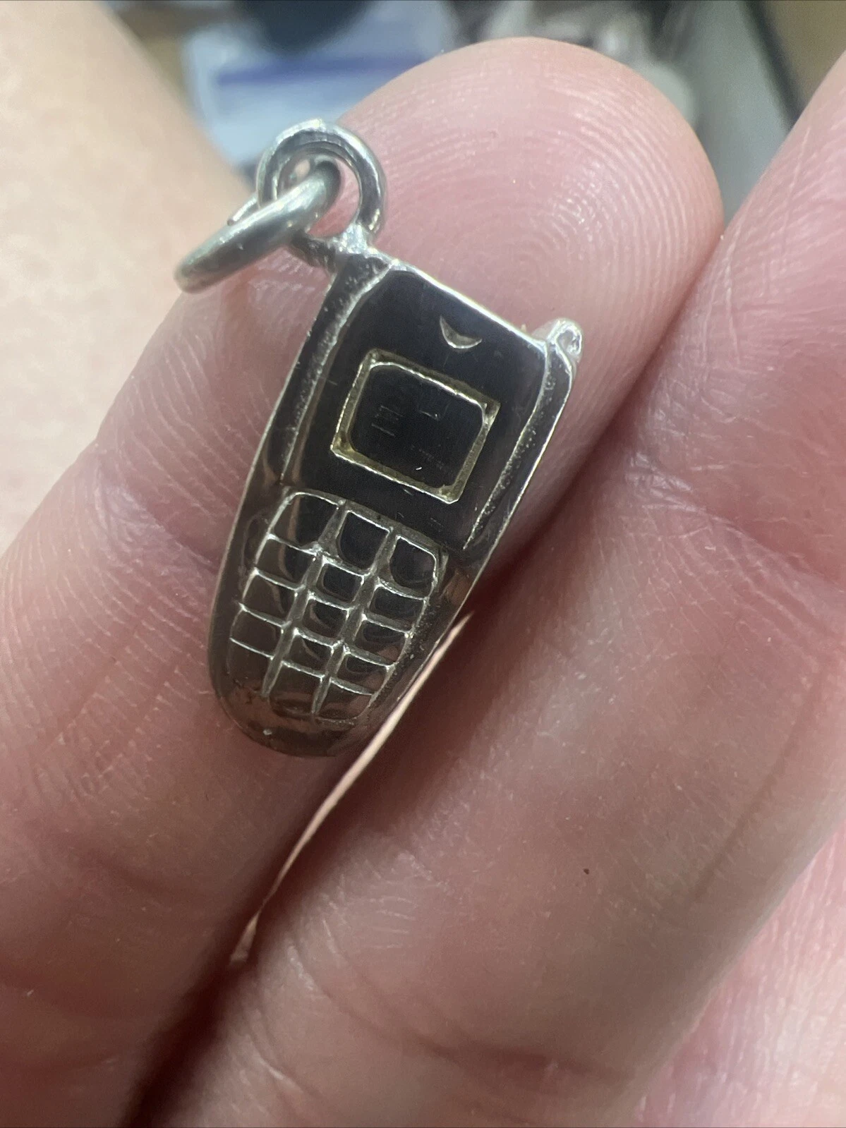 VTG Nokia Old School Very small Sterling Silver Mobile Phone mini tiny charm