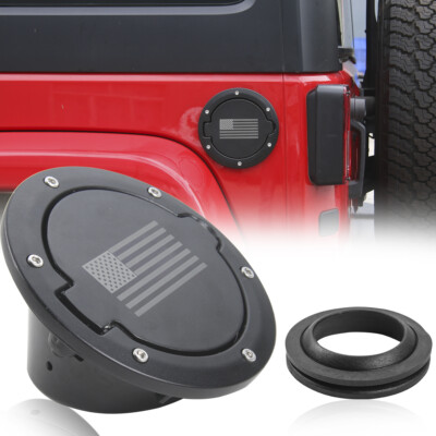 Metal Gas Tank Cap Cover Door For Jeep Wrangler JK 2/4 Door 2007-2018