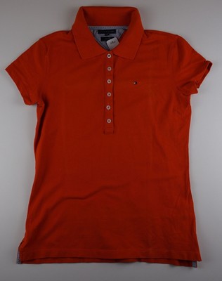 Tommy Hilfiger Polo Donna Slim Fit Taglia S Arancione Uni -S707