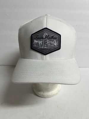 TRAVIS MATHEW Coast 2 Coast Golf Hat Snapback 6-Panel Patch White Hat Adjustable