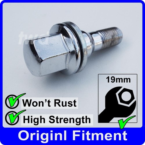 ALLOY WHEEL BOLT FOR PEUGEOT M12x1.25 (35MM LONG) FLAT SEAT LUG STUD