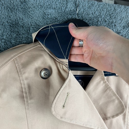 Henri Lloyd kurzer Trenchcoat beige Damen XL braun wasserdicht Knopfleiste Preppy - Bild 6 von 16
