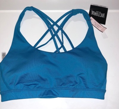 Victoria's Secret Sport Sports Bra Padded Lined Racerback Strappy Back Blue  XS