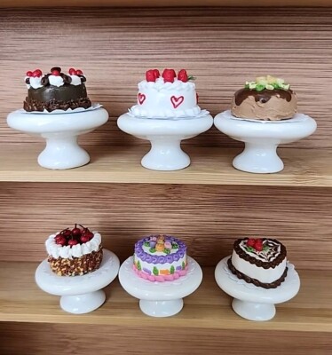 Dollhouse Miniature 1:12 Scale Bakery Cakes on Stand - Handmade - Pick Your Fav!