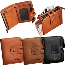 Men's Leather Wallet Bifold ID Card Holder Short Clutch Billfold Purse US FAST
