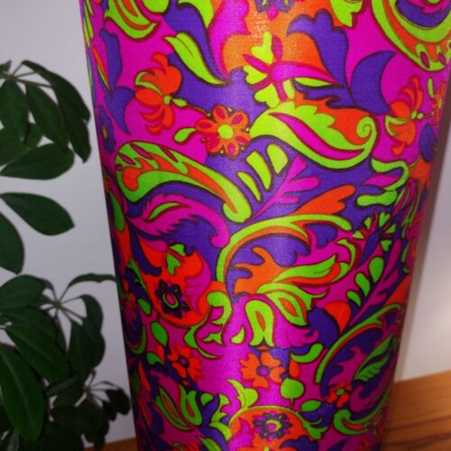 Psychedelic Large 60s 70s retro Table Lamp & base Lampshade Retro Funky Red - Picture 6 of 13