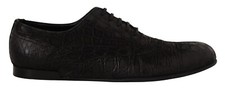 DOLCE & GABBANA Shoes Oxford Black Caiman Leather Mens EU44 / US11 RRP $3400