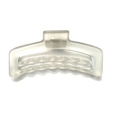 Women Clear Frosted Hair Clip Claw Wavy Tooth Grip Jaw Clasp New Made in France