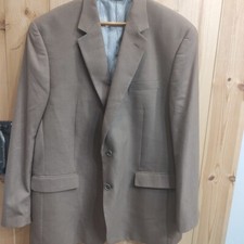 Croft  Barrow Brown Suit Jacket 46 Long 2 Button Front 3 Inside Pocket Business