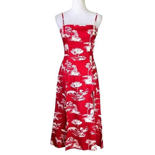 Reformation Delia Linen Dress White Bubble Skirt Square Neck Drop Waist  Size 10 | eBay