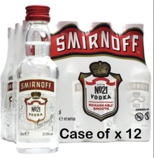 Case Of 12 X 5cl Smirnoff No. 21 Miniature Vodka 37.5% vol Bottles