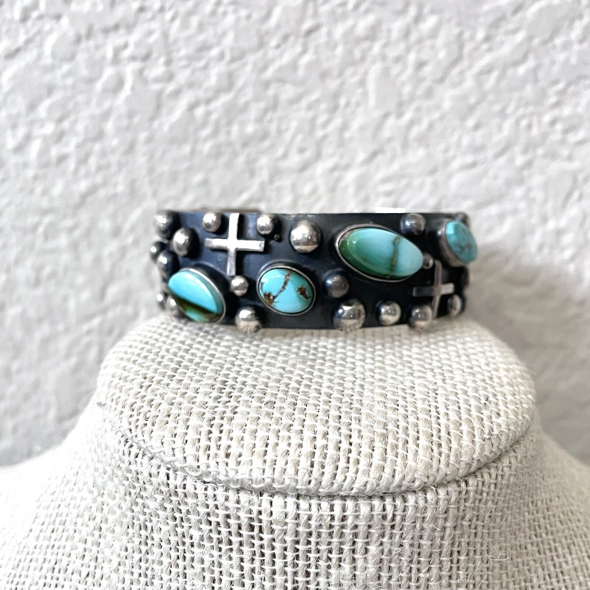 One Of The Best Native American Navajo Turquoise Cross Sterling Silver Bracelet One Of The Best Native American Navajo Turquoise Cross Sterling Silver Bracelet