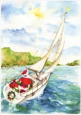Santa Sails - Box of 18 Nautical Christmas Cards