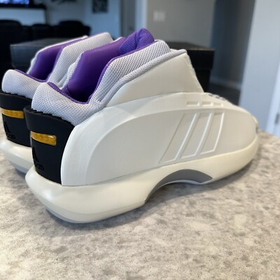Size 10.5 - adidas Crazy 1 Cream White Active Purple Basketball 