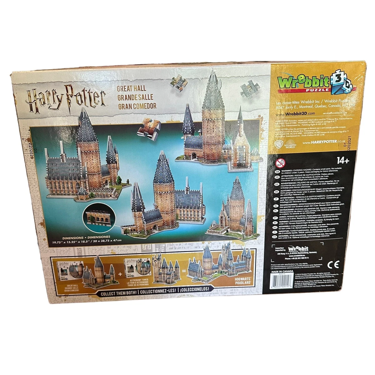 Wrebbit 3D - Harry Potter Hogwarts Great Hall 3D Jigsaw Puzzle