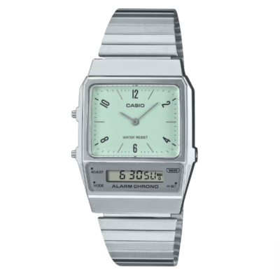 Casio Watch Dual Time Alarm Green Men's Quartz Watch AQ-800E