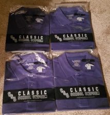 Lot of 4 Boy's School Uniform Royal Blue LS Polo Shirts Sz 7 New 4 Shirts Sealed