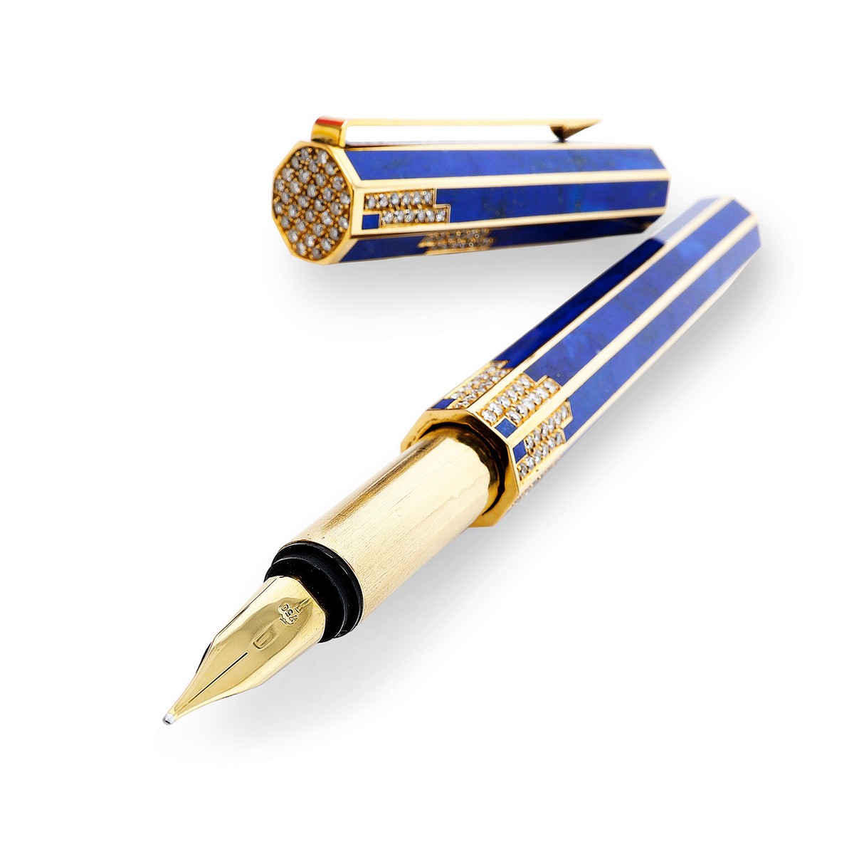 Boucheron Lapis Lazuli 18K Solid Gold with Diamonds RARE Fountain