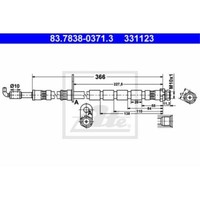 ATE Bremsschlauch Bremsleitung Vorne Links FüR Ford Fiesta VI Van 83.7838-0371.3