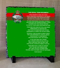 Royal Tank Regiment "What Manner Of Men Are These" Photo Slate (RTR, Military)