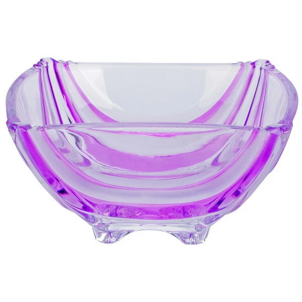 Tazón de vidrio rosa y transparente para servir ensalada o fruta 9" x 9" x 5" Foto 2 de 2