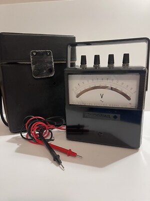 Yokogawa Typ 2013 Vintage tragbares Voltmeter mit Vinylgehäuse & Sonden