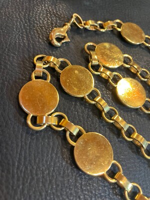 GUCCI BELT Chain logo Vintage Old Gucci / GG Necklace Pendant Choker GUCCI Chain Belt Vintage Old Gucci Gold GG Logo Swing  main image 2