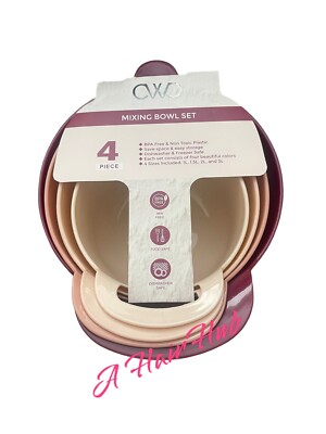 Cook with Color By OMO 4 Pc Nested Mixing Bowl Set, 1L to 3L U Choose Color