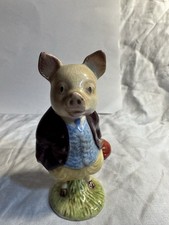 Pigling Bland Bp2a Gold Oval Backstamp Beswick Beatrix Potter Purple Coat