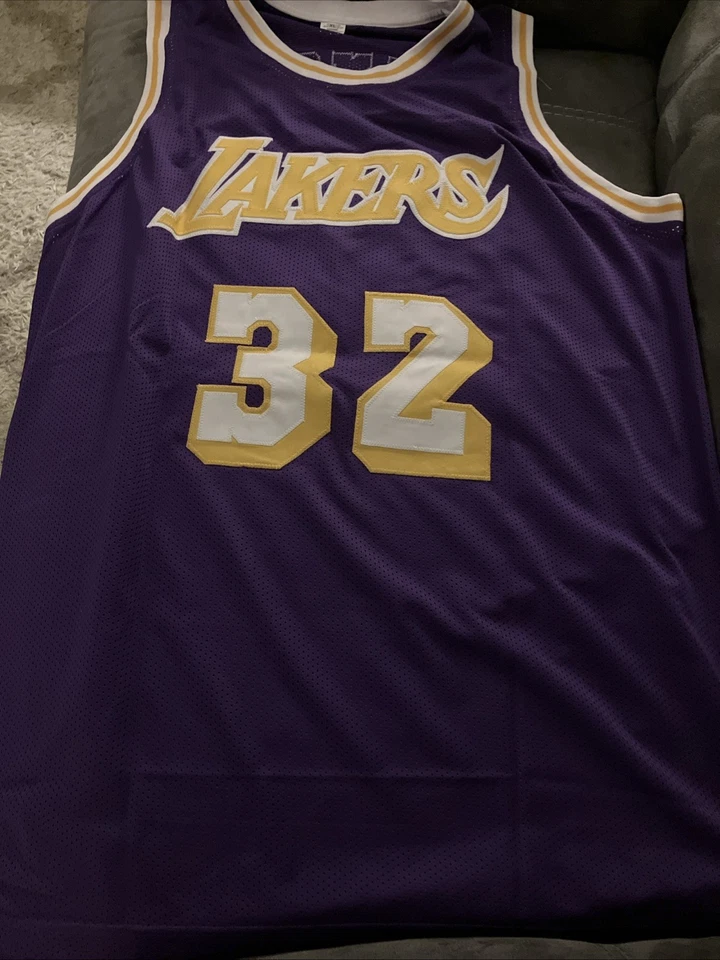 Purple Lakers Magic Johnson XL Signed Autographed Jersey JSA Authenticated - Image 2 of 4