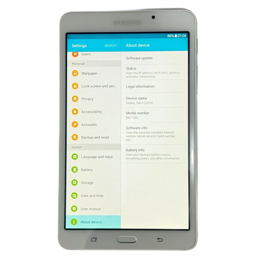 Samsung Galaxy Tab A (2016) 7.0" SM-T280 Wi-Fi 8GB White – Boxed, Unused! - Image 2 of 4