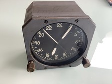 Aerosonic Cockpit Clock 24 Hour 8 Day Mechanical 1967, Working