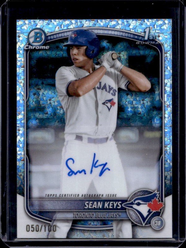 2025 Bowman Sean Keys Chrome Auto Mini Diamond Refractor 1st #/100 Blue Jays