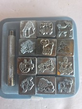 12 Craftool Co USA Leather Vintage 3 D Stamps, 8200 Series "Complete"