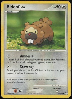 Bidoof 70/130 HP Diamond & Pearl Common Pokemon