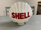Vintage Scarce Original 1930s Shell Milk Gas Pump Globe Hand Painted Letters