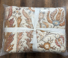 Pottery Barn Calista Embroidered Quilt Full Queen White Cotton NEW Floral