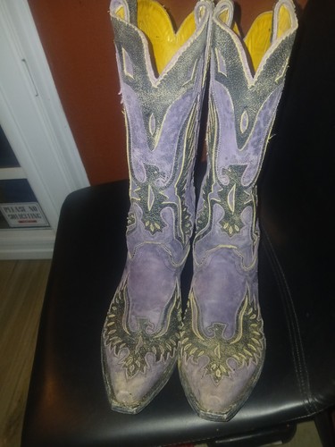 Beautiful old gringo eagle violet leopard  boots