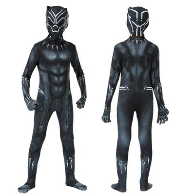 #ad Kids Black Panther Costume Men Superhero Jumpsuit Halloween Cosplay $26.99