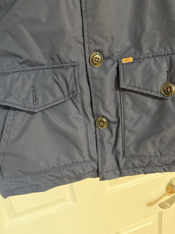 Parka/chaqueta de invierno forrada acolchada vintage Obey para hombre talla S Foto 4 de 4