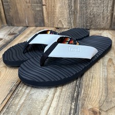 FLOJOS MENS US SIZE 9 DIEGO SANDAL FLIP FLOPS WHITE/BLACK