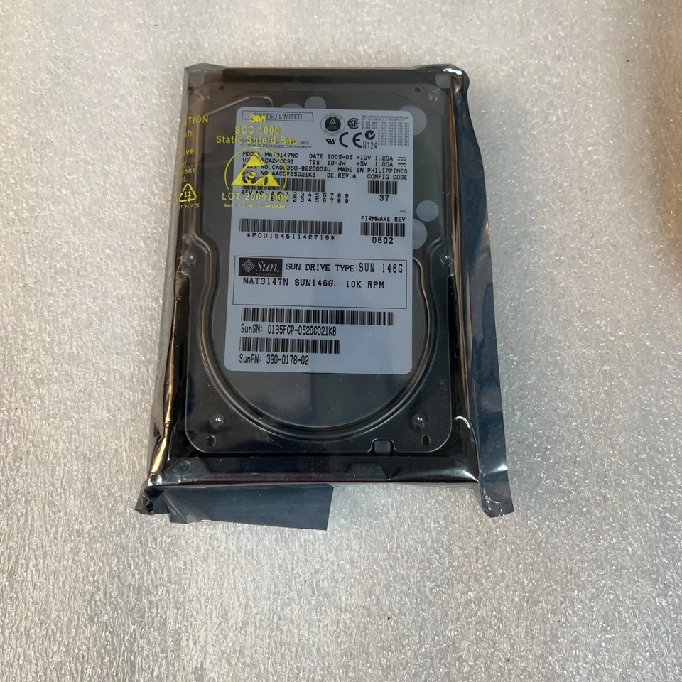 NEW Sun 146GB 10K RPM SCSI Hard Drive MAT3147N 390-0178-02 SUN146G – Sealed Bag - Image 3 of 3