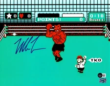 Mike Tyson Signed 11x14 Photo Punch-Out Signed in Blue Beckett