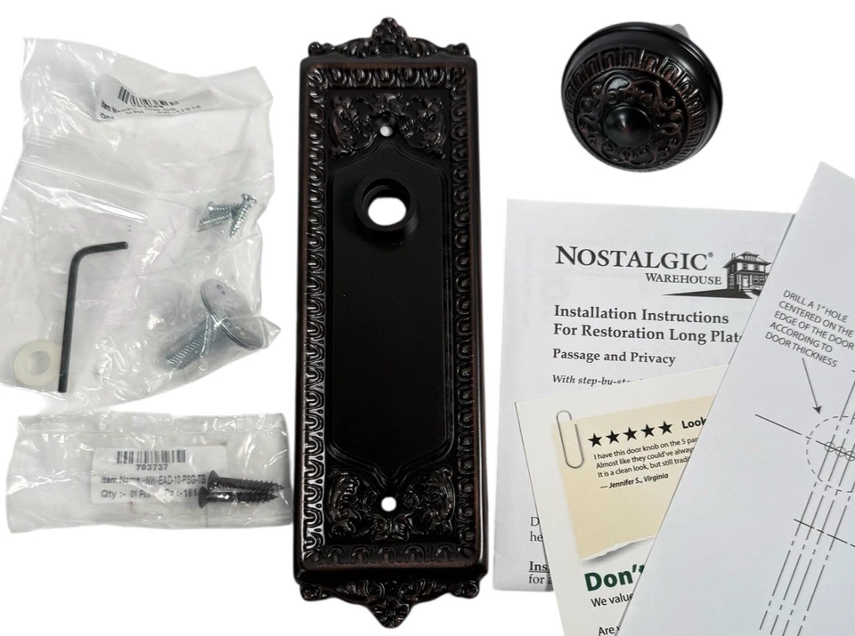 怀旧仓库蛋飞镖板单假门把手-永恒青铜 — 第 2/4 张图片